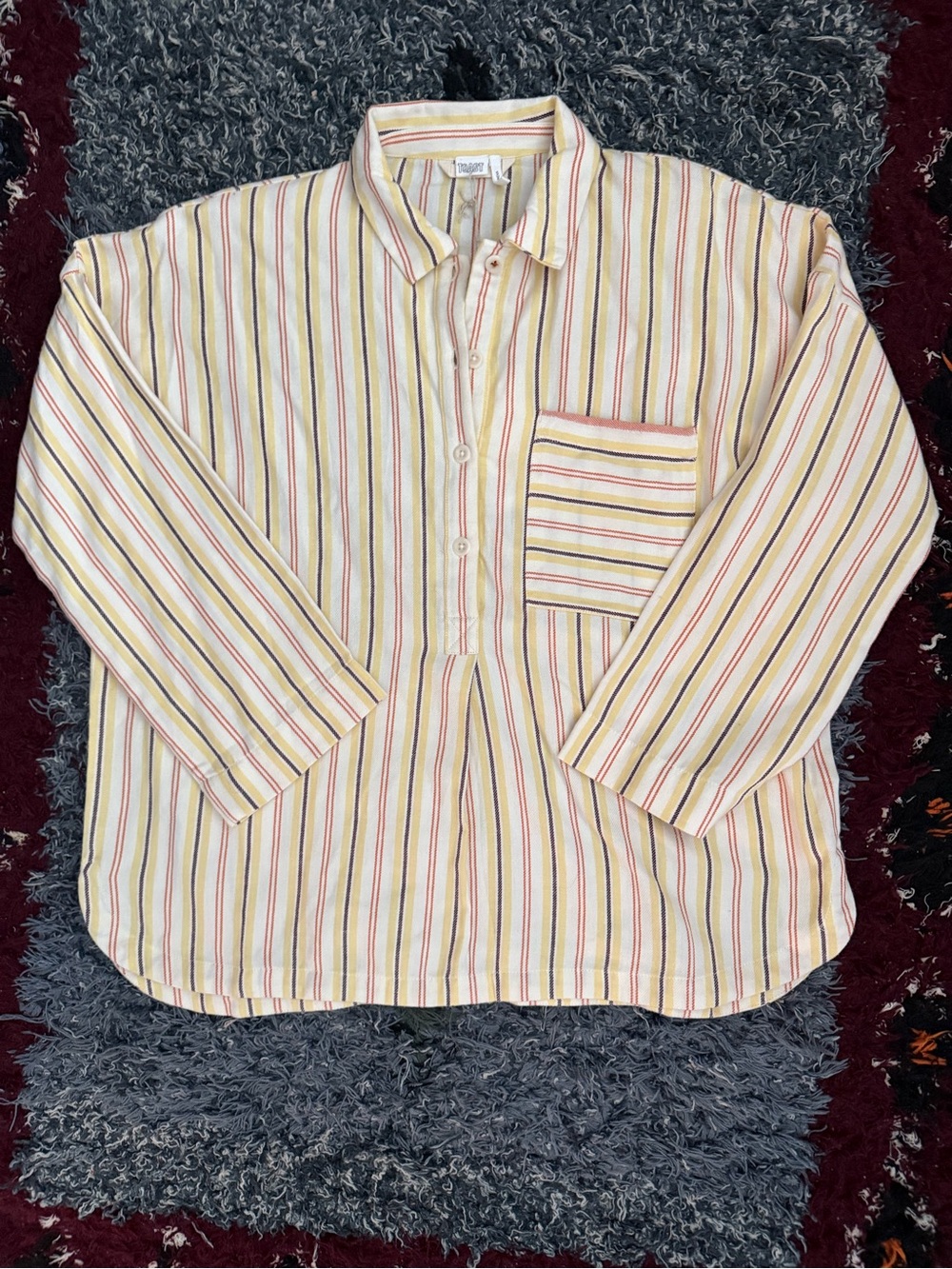 Toast Deco Striped Flannel Top
